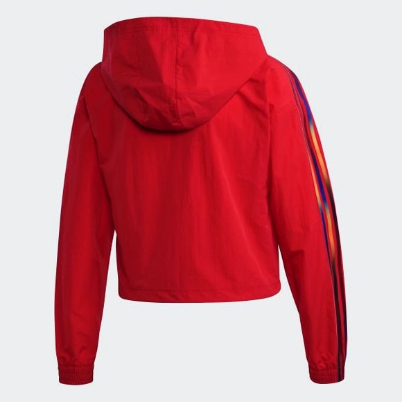 ADIDAS CROPPED HALF ZIP RED JACKET GJ7717 - Picture 4 of 5
